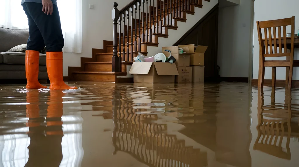 Home affected by rising floodwater, illustrating the difference between standard homeowners insurance and separate flood insurance coverage.