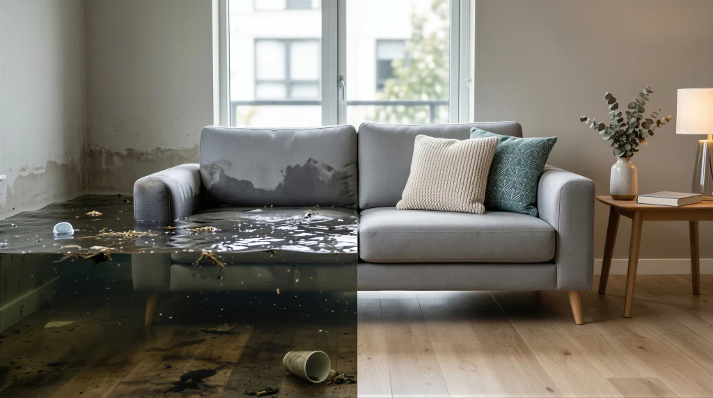 Flood insurance concept showing different coverage options and protection levels for homeowners.